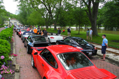 Preparing for Parade of Porsches from West Baden to Paoli and back to French Lick (7209)