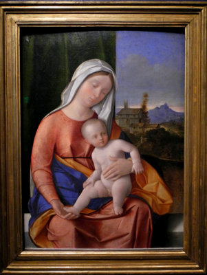 Francesco Bissolo, Italian, 14921554, Madonna and Child, about 1505, oil paint on panel, Gallerie dellAccademia, Venice (9275)