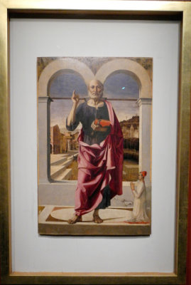 Bartolomeo Montagna, Italian, about 14501523, Saint Peter Blessing and Donor, 14901495, Gallerie dellAccademia, Venice (9294)