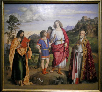 Giovanni Battista Cima da Conegliano, Italian, about 1459/601517/18, The Archangel Raphael and Tobias, about 1514-1515 (9335)