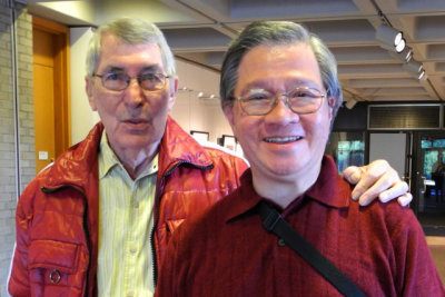 With racing and rallying legend Vic Elford, at Porsche by Design exhibit, North Carolina Museum of Art, Raleigh, 2013 (9334)