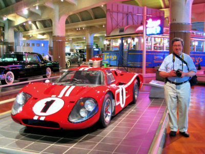With LeMans-winning 1967 Ford GT40 Mk IV, at the Henry Ford Museum, Dearborn, Michigan (IMG_0948)