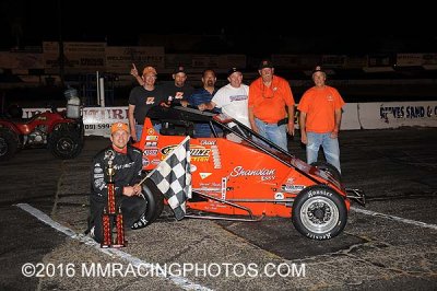 8-6-16 Stockton 99 Speedway: Tom Manning Memorial - BCRA Midgets & Vintage - King of the Wing Sprint Cars