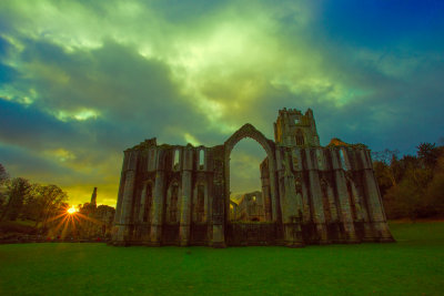 Fountains Abbey Sunset