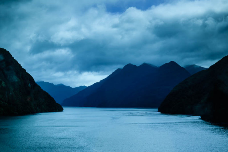Passing through Milford Sound