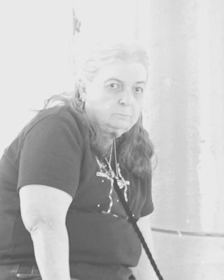 Ghostly woman in market