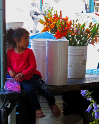 Girl in flower shop