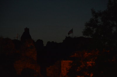 Rothesay Castle Flying Scottish Flag
