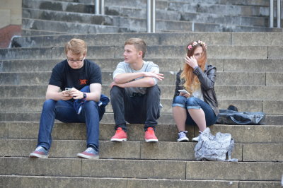 Chilling Out On The Steps Of The Royal Concert Hall