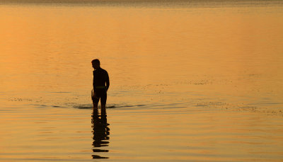 early morning bather