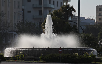 Springbrunn i motljus, Cadiz