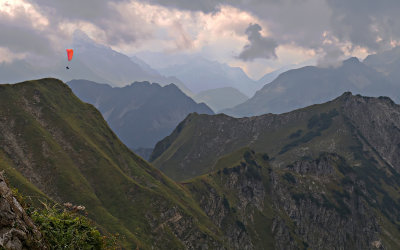 Utsikt från Nebelhorn, Oberstdorf, Allgäu. Exotisk utsikt för en skåning!