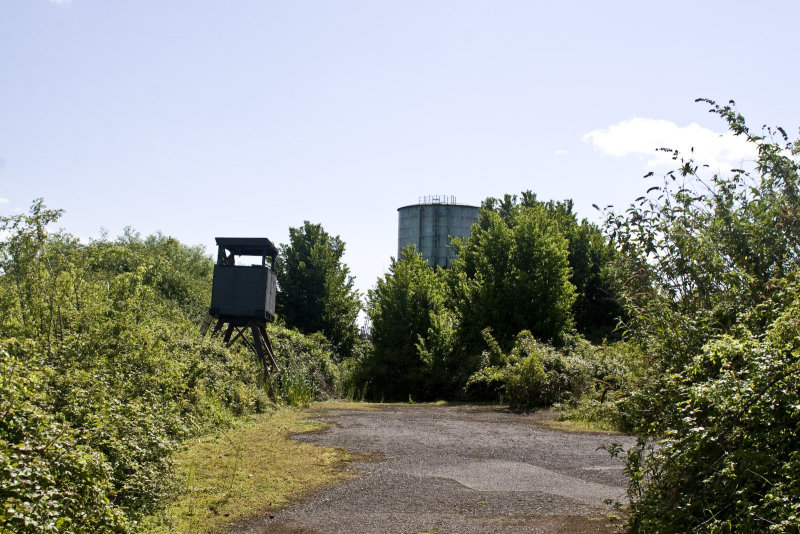 Lane at far end of the CPO's Mess. I think the lookout station was added by the Police or RAF when they used the old place