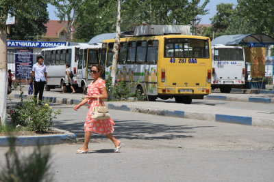 Local bus station in Ferghana