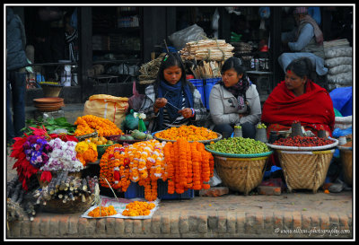 making and selling marigold garlands