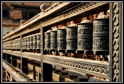prayer wheels at Minnath Temple