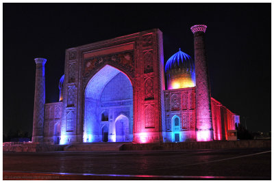 Sher-Dor Madrasah  (light show at Registan Square)