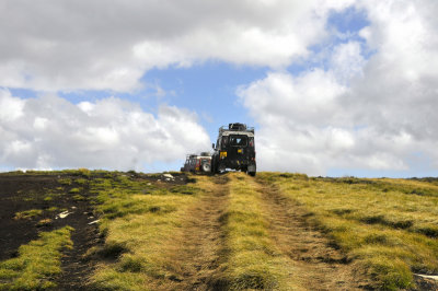 trekking across the peat bogs