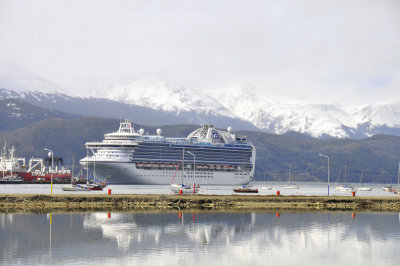 Crown Princess alongside in Ushuaia