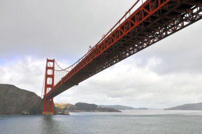Passing under the Golden Gate Bridge