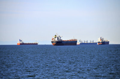 Freighters in English Bay, Vancouver