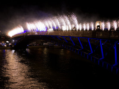 Winter fireworks on the Seine