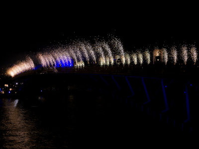 Winter fireworks on the Seine