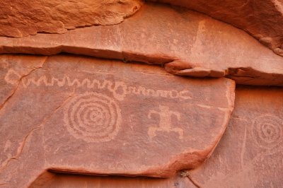 petroglyphs on the east side of the park