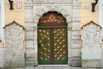 Colorful medieval door, Tallin, Estonia