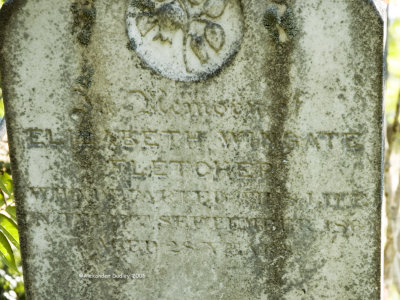 Grave of Elizabeth Wingate Fletcher, died 7 Sep 1864