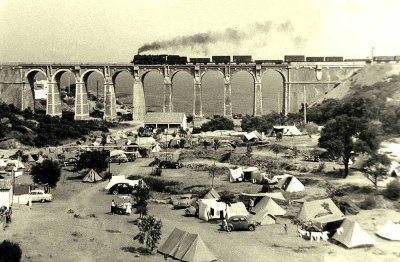 Anthéor et son petit train à vapeur en 1955