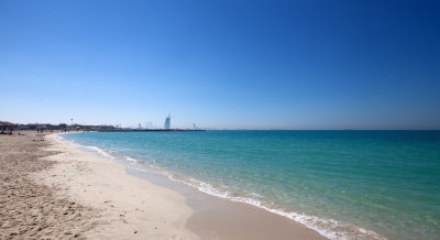 Jumera Beach with the Burj in the background