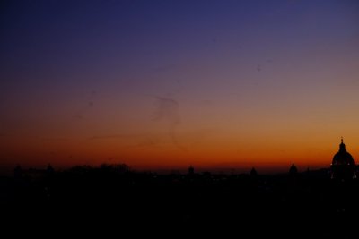 Panorama, avec vol d'tourneaux