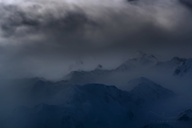 Clouds over the mountains of Alaska