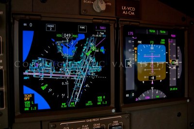 Airport Diagram on the navigation display; 747-8