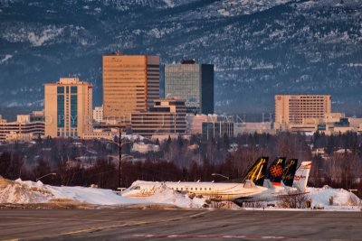Apron and the city of Anchorage in the background