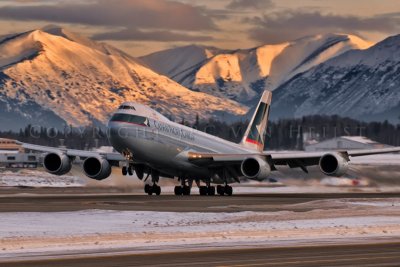 Cathay Pacific Cargo, 747-8, takeoff