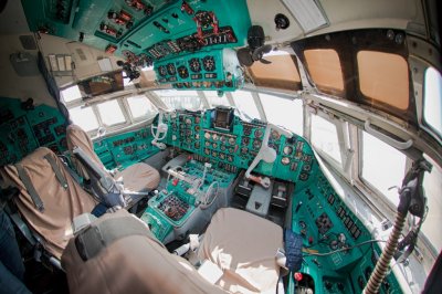 IL-62 First Officers view of the cockpit