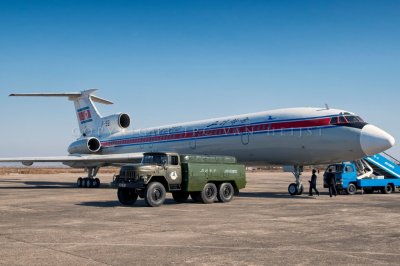 Air Koryo Tu-154 with fuel truck