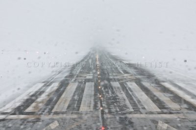 Takeoff in a snowstorm.. Anchorage, Alaska