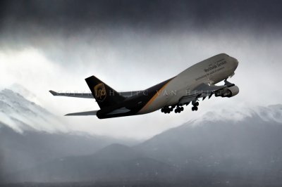 UPS 747-400 departing from Anchorage