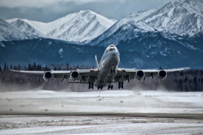 Cathay Pacific Cargo 747-8 taking off 
