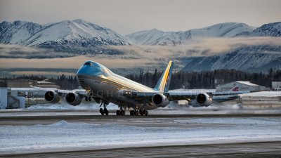 Korean Air Cargo 747-8 rotating