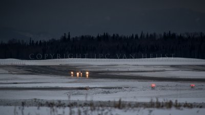 Learjet, taking off