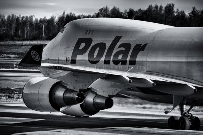 Polar Air Cargo 747-400F black and white