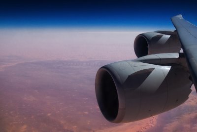 747-8 engines over the Sahara