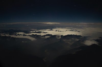 Full moon over the Himalaya mountains
