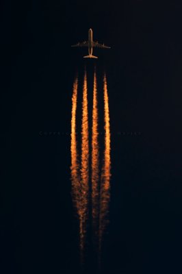 Lufthansa A340 during sunset