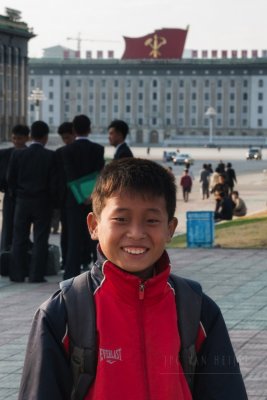 North Korean schoolboy in Pyongyang