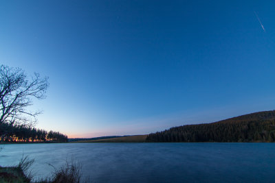April Lyrid fireball (top right) outshining dawn